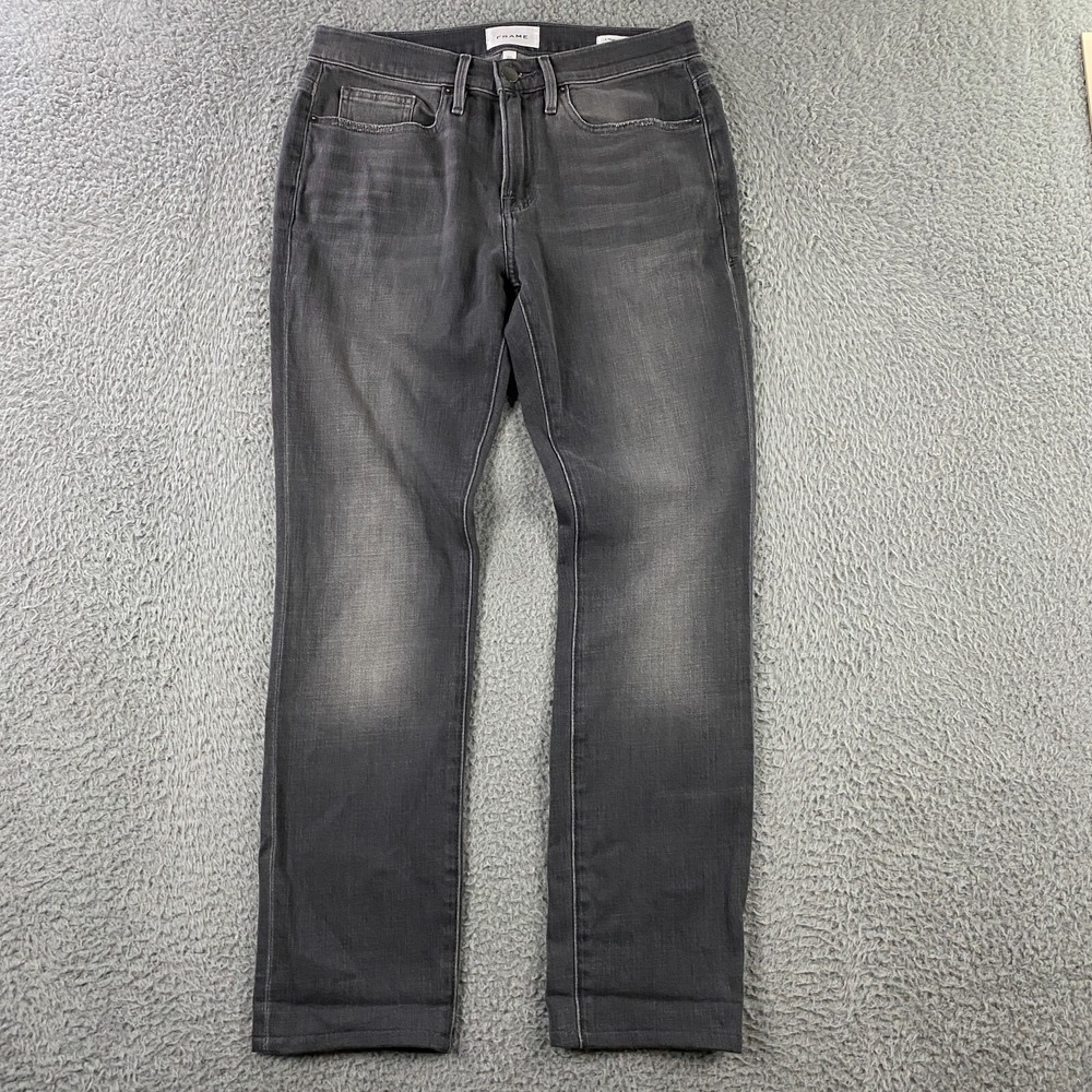 Frame L'Homme Skinny Jeans Mens size 30x29 Stretch‎ Denim Gray Whiskers